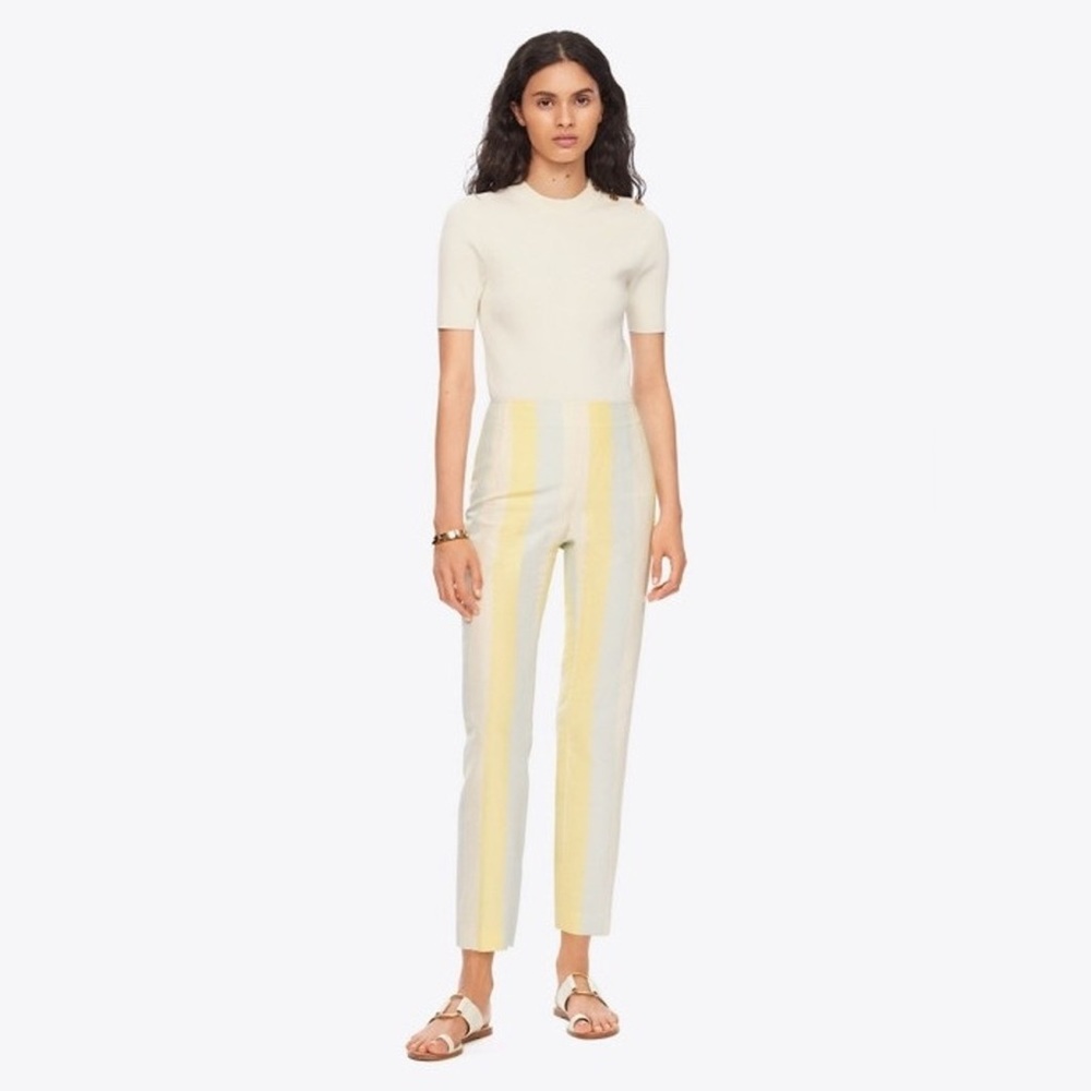 Offers Welcome!! NWT Tory Burch Striped Silk Linen Pant